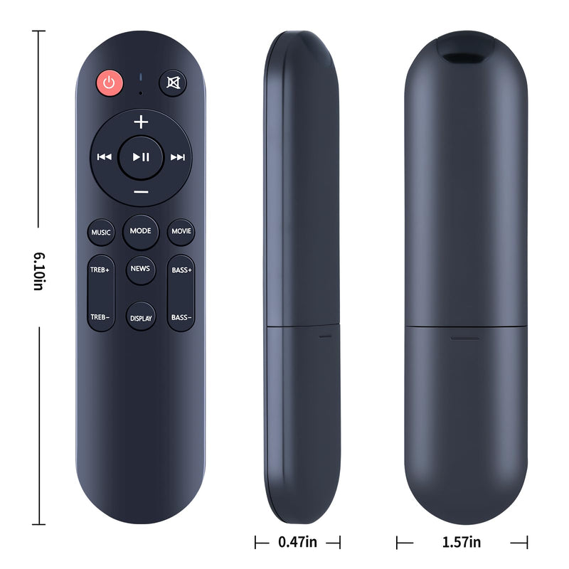 PZL New Replacement Remote Control for MEREDO 2.1CH 37 Inch Sound Bar for Smart TV with Subwoofer, for MEVOSTO D7H Soundbar