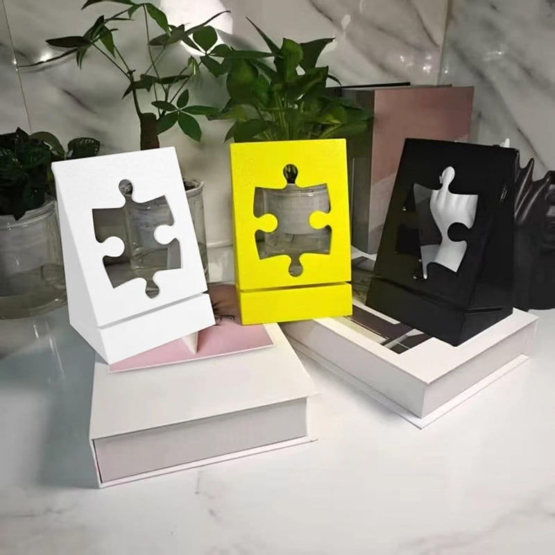 Adjustable Puzzle Easel Stand, Foldable Yellow Display Holder for Tablet Plate Book, Non-Slip Base, Hands-Free (Yellow)