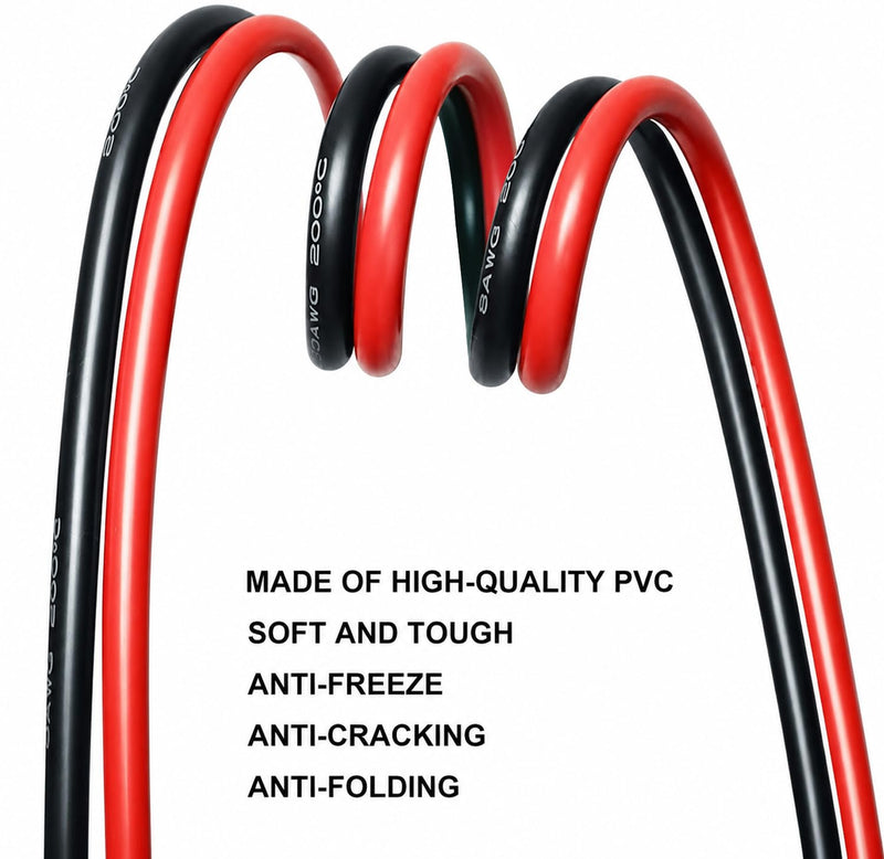 NOVINO Trolling Motor Battery Cable Extension Wire Kit-10 Feet 8 Gauge Wire for Extending Battery Cable to Trolling Motor,Fits Marine Fishing Boat 10-feet
