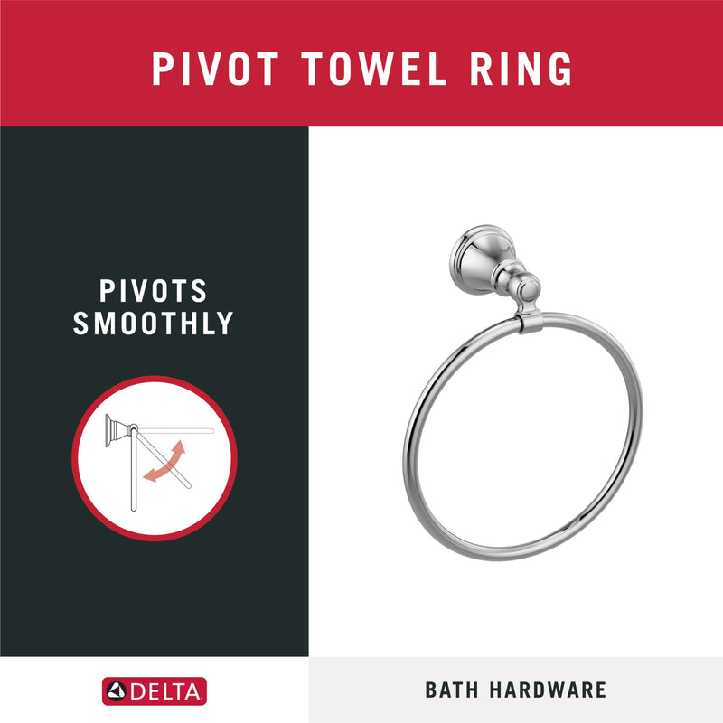 Delta Faucet 73246-SS Woodhurst 6 3/8" Wall Mount Towel Ring