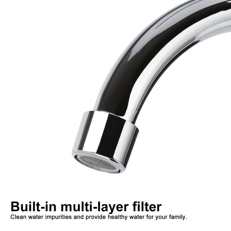 Cold Water Faucet Only, High Arc Single Handle One Hole Cold Faucet with Water Supply Hose for Kitchen Bar Outdoor