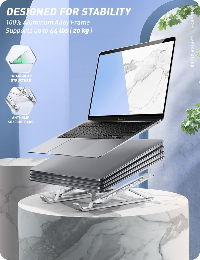 i-Blason Cosmo Laptop Stand, Adjustable Aluminum Alloy Laptop Riser Holder with Multi-Angle Stand Compatible with MacBook Pro/MacBook Air, 7-17.3" Laptops & Tablets (Silver) Silver