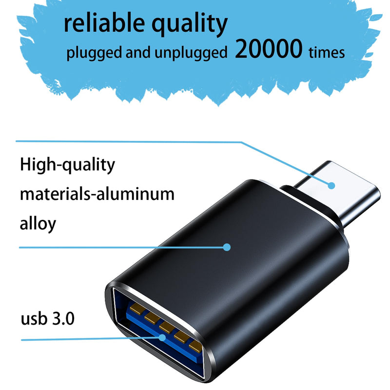SheraF 4 Pack USB to USB C OTG Adapter, 2Pack Type C Female to A Male Charger Converter 2Pack USB C Male to USB 3.0 Female Adapter Thunderbolt 4 Converter iWatch 8 9,15 14 13 Pro Max