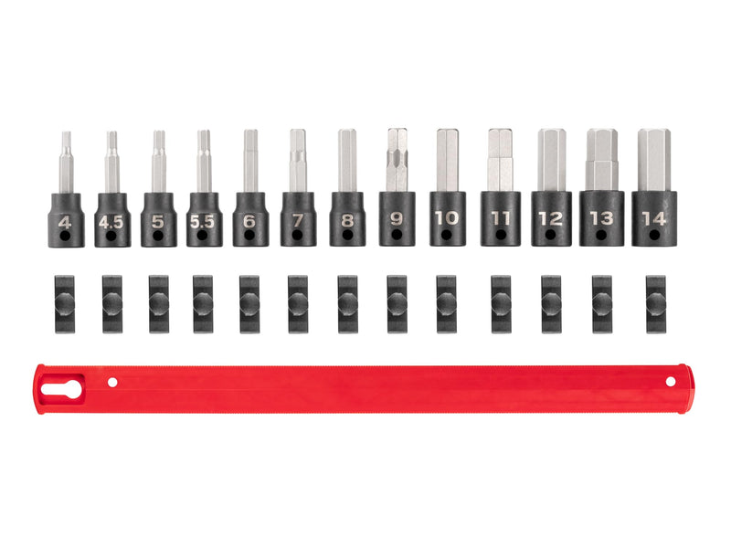 TEKTON 3/8 Inch Drive Hex Impact Bit Socket Set, 13-Piece | SIB91102 Hex Impact Bit Set 13-Piece Set (4 - 14 mm)