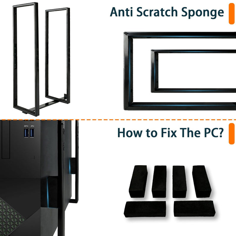14.6"x 4" SFF PC Under Desk/Wall Mount Compatible with Dell OptiPlex SFF 9020 7060 7050 7040 5050 3050 Small Form Factor Desktop Computer with Anti Scratch Sponge Black