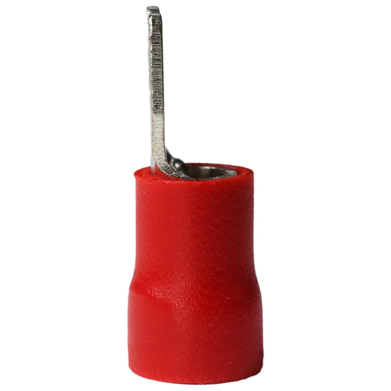 PAPUGA 100PCS 8 AWG (10 mm²) #8 / M4 (4 mm) Fork Spade Crimp Connector, PVC Insulated, 600V 62A, CE & RoHS Industrial Terminal High Current Connector, Control Panels M4 or #8 100