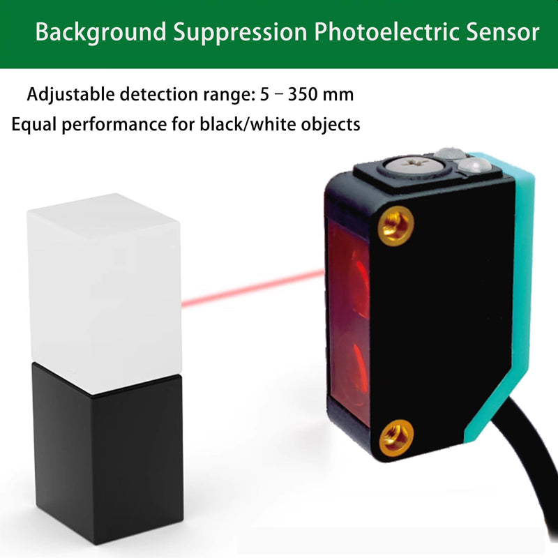 BG-38N Photoelectric Sensors,Background Suppression Diffuse Photoelectric Sensor,Sensing Distance 5-350mm,10–30VDC,NPN Output,Detection Distance Unaffected by Object Color BG-38N (NPN Output)