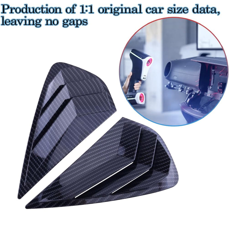 2PCS Print Rear Side Window Louvers Air Vent Scoop Shades Cover Blinds Trim for Kia Forte 2019 2020 2021 2022 2023 2024 - ABS Carbon Fiber Sport Interior Accessories Forte 2019-2024