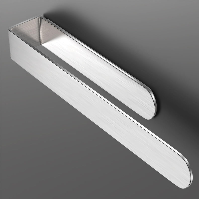 HUFEEOH Hand Towel Holder, Self Adhesive Towel Bar Towel Holder for Kitchen Cabinet, Stainless Steel Bath Towel Holder Stick on Wall Silver 14 Inch