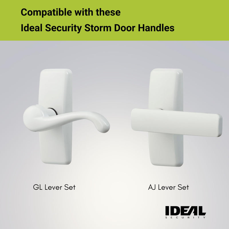 Ideal Security Model GLK Deadbolt for Storm and Screen Doors, Key Lock, White (2-Piece Set)