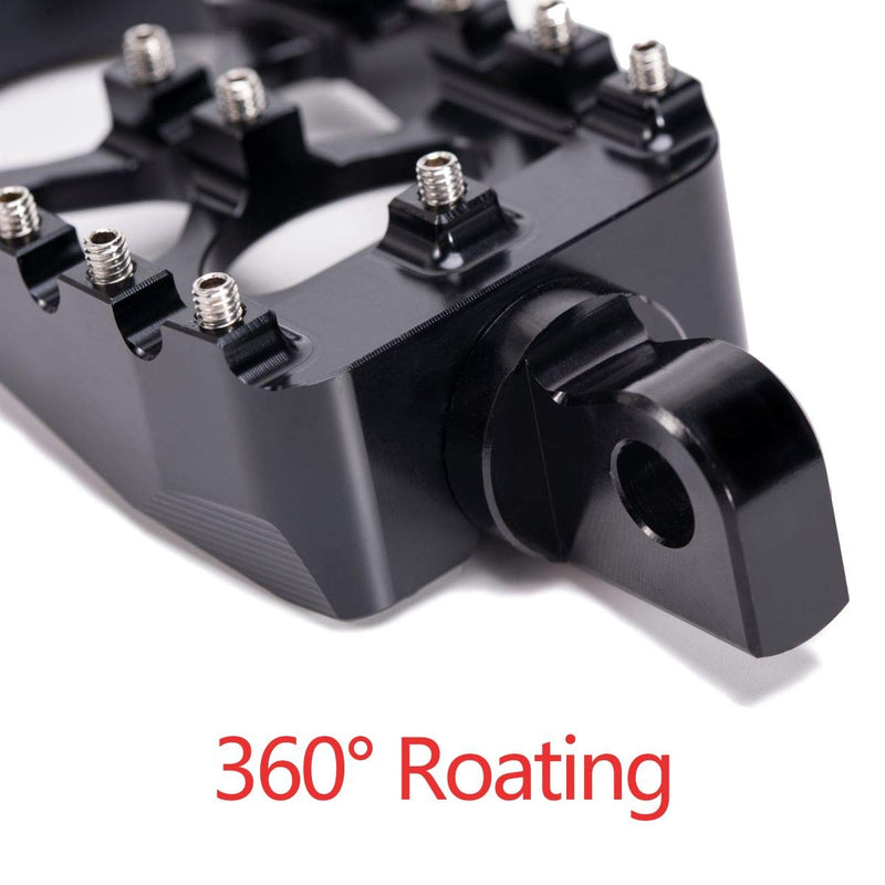 CNC Wide Foot Pegs 360° Roating MX Chopper Bobber Style for harley Dyna Sportster Fatboy Iron 883,Black black