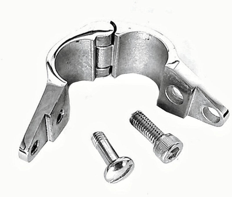 2Pcs Boat Bimini Top Hinged Jaw Slide, Stainless Steel 316 Marine Boat Canopy Tube Clamp Fitting Boat Accessories (Type: with Lock nut, 1inch) Type: with Lock nut
