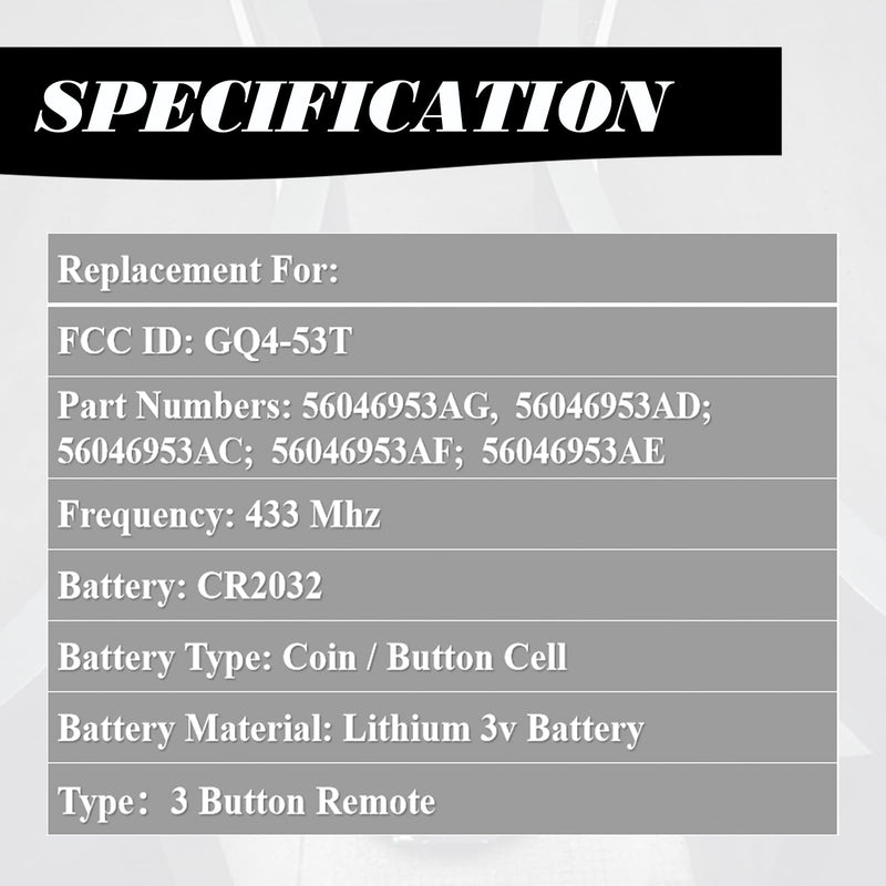 MechanMagic Key Fob Fobik Replacement Compatible for Dodge Ram 1500 2013-2021 2500 3500 4500 5500 HD 2013-2018 Pickup Truck Keyless Entry Remote Control GQ4-53T 56046953AE Sets of 2