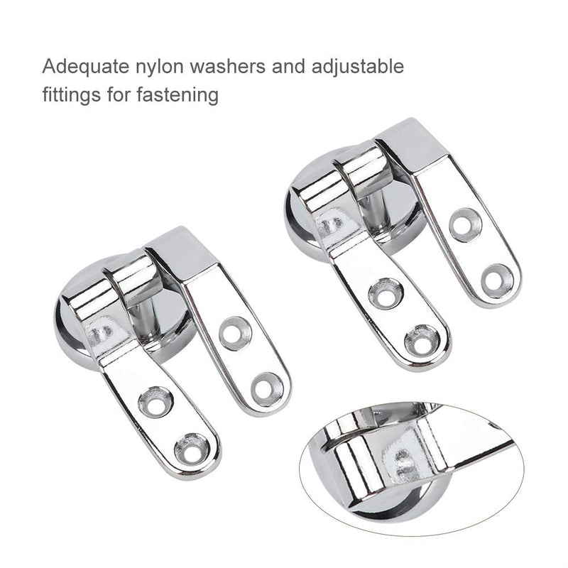 Toilet Seat Hinges, Durable Zinc Alloy Replacement Hinge Kit with Adjustable Bolts and Nuts for Standard Toilets Universal Fit Bathroom Hardware