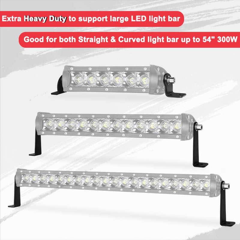 Light Bar Mounts Mounting Bracket, 4PCS Universal Side Mounted Brackets Kit for Single Row LED Light Bar for Truck ATV UTV - 2 Years Warranty 3MM