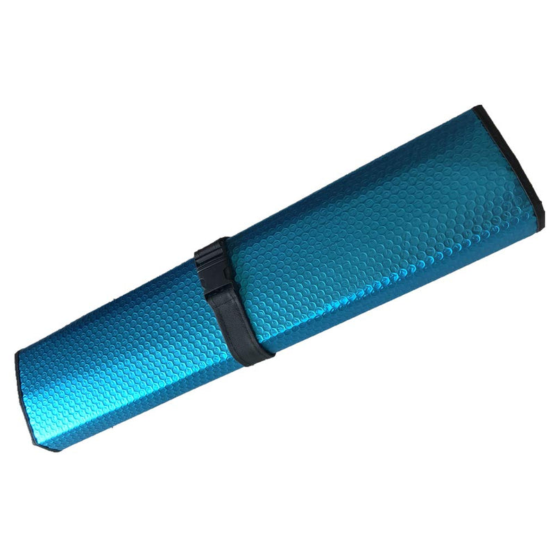 Car Windshield Sunshade-Thicken 5-Layer Bubble Block Heat and Sun UV Rays,Front Windshield Sun Shade,Sun Visor for Car- Keeps Your Vehicle Cool - 57 x 27.5 Inch (Blue) Blue