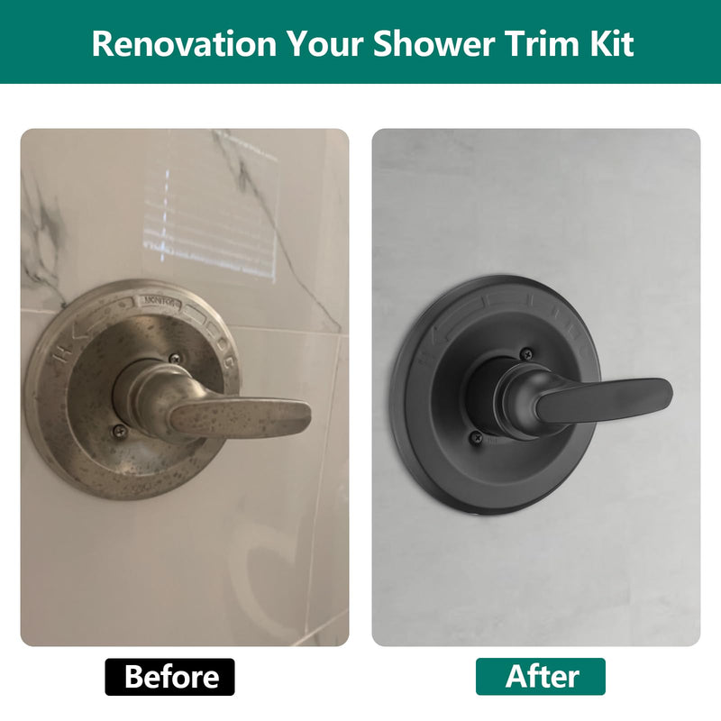 Shower Trim Kit Compatible with 1300/1400 Series, 1 Handle, Long Sleeve (Valve& Catridge Not Inclued), Matte Black