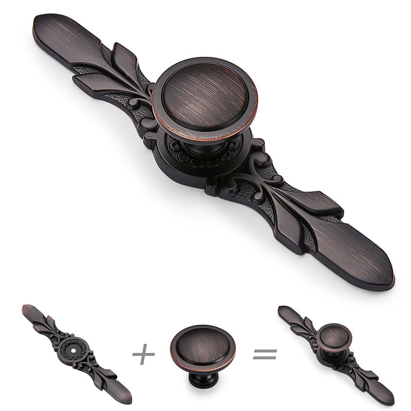 10 Pack 1.22 Inch Oil Rubbed Bronze Cabinet Knobs with Backplate | Smooth Round Design, Solid Zinc Alloy, Rust Resistant, Easy Install for Kitchen Bathroom Dresser 10