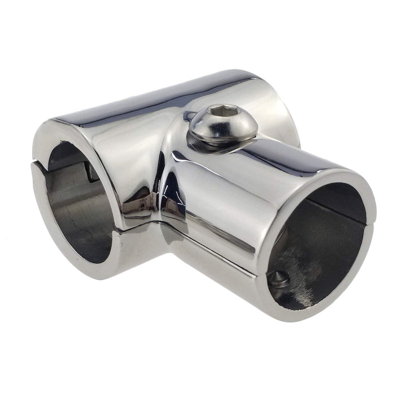 Heavy Duty 316SS Boat Hand Rail Fitting- Polished 90 Degree T/Tee Hinged/Split Fitting 1" Tube 2PCS FOR 1" TUBE