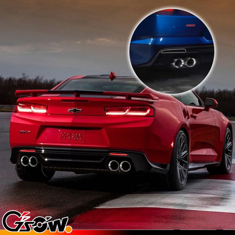 LED Rear Bumper Reflector Lights for Chevrolet Camaro 2016-2024, Traverse 2013-2020, Red Rear Brake Tail Lamps Smoked Lens, 2 PCS