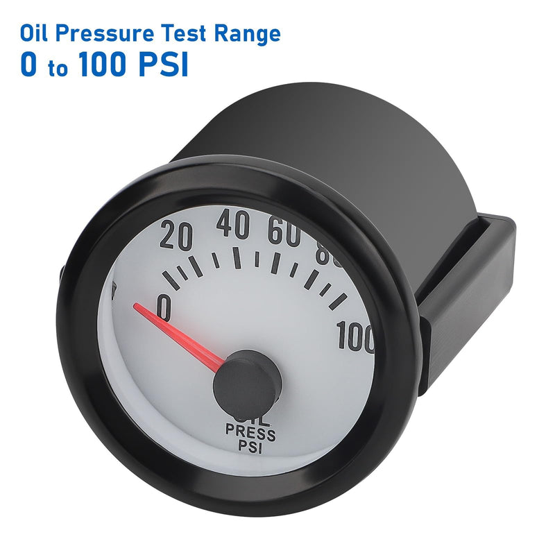 Linkstyle Electric Oil Press Pressure Gauge 12V, 2" 52mm Automotive Oil Pressure Meter 0-100 PSI with Sensor for Car RV Truck Boat Marine
