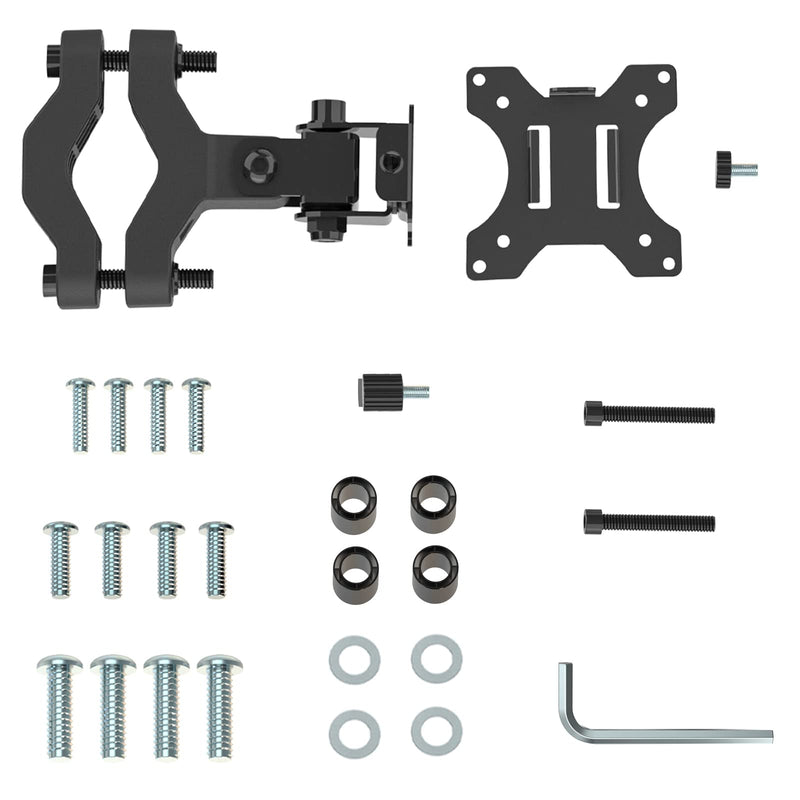 WALI Mount Plate for Universal Monitor Mounting System, Fits 1.1 to 2.4 inch Diameter Pole, Mounting Holes for 75 by 75 mm and 100 by 100mm (VES02), Black For 1.1''-2.4'' diameter pole
