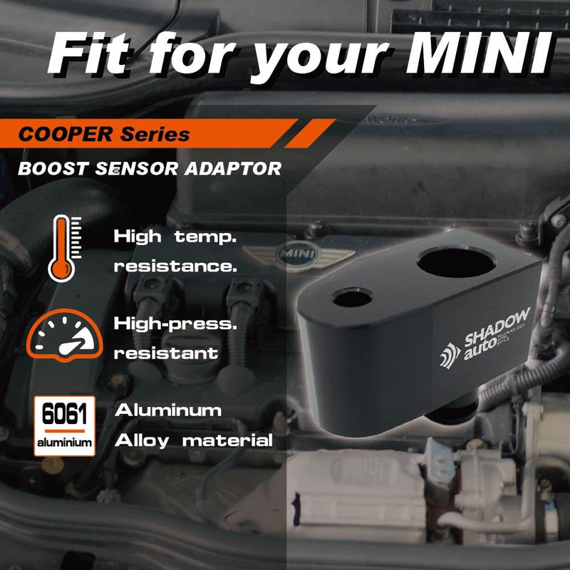 Shadow Mini Cooper Turbo Boost Gauge Pressure Sensor Adapter Tap for Mini R55 R56 R57 R58 R59 R60 R61 Boost Vacuum Sensor Adaptor