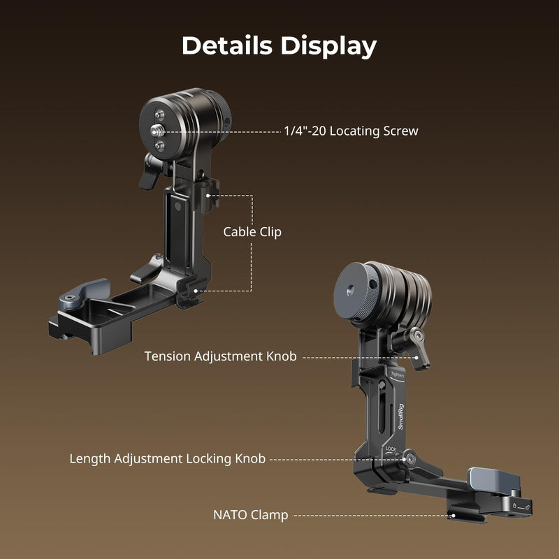 SmallRig L-Shaped Monitor Support for Vertical Shooting with NATO Rails, Stepless Damping 360° Adjustment, Support 5” and 7” Field Monitor - 6315