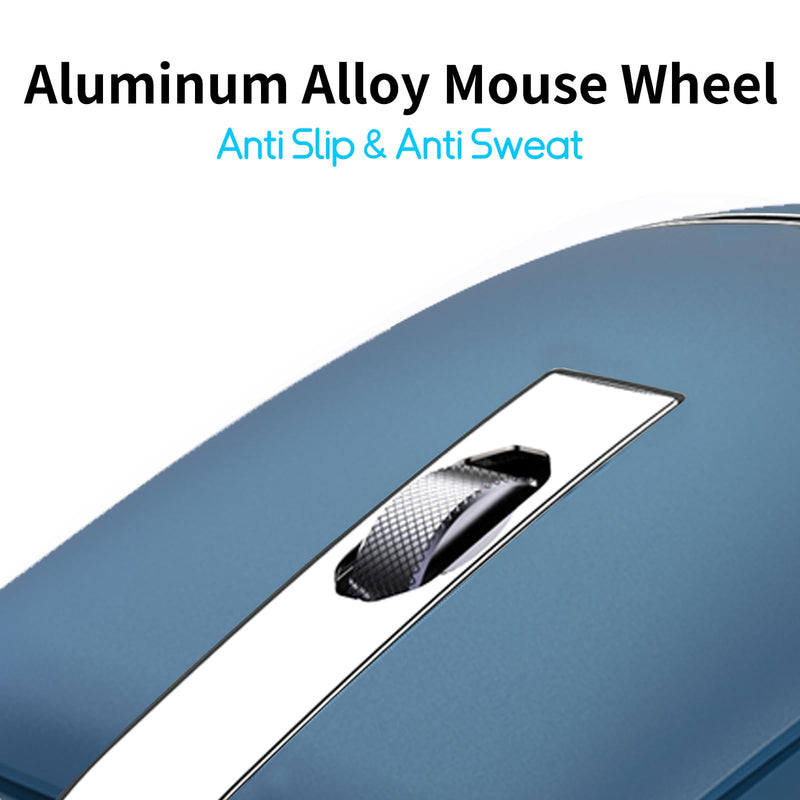 Bluetooth Arc Travel Mouse - BT & USB Wireless Dual Mode, Rechargeable | Slim Rotatable Portable, 3-Speed DPI, Silent Computer Mice for Microsoft Laptop PC MacBook Chromebook Tablet - Sapphire Blue