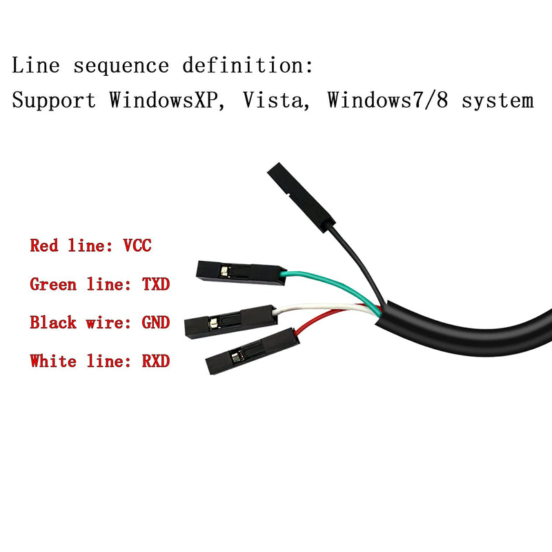 CH340G USB to TTL Serial Converter，3Pack USB to RS232 TTL Serial Adapter Converter 4 Pin Female Socket Compatible for Arduino Download Cable