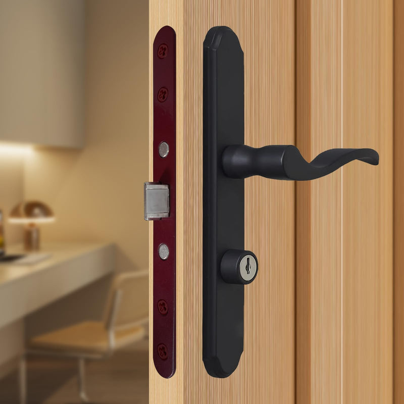 2 Point Bolt Mortise Lock Set Storm Door Fits Pella Handleset, Storm Door Lock Replacement Parts, Red Face Plate