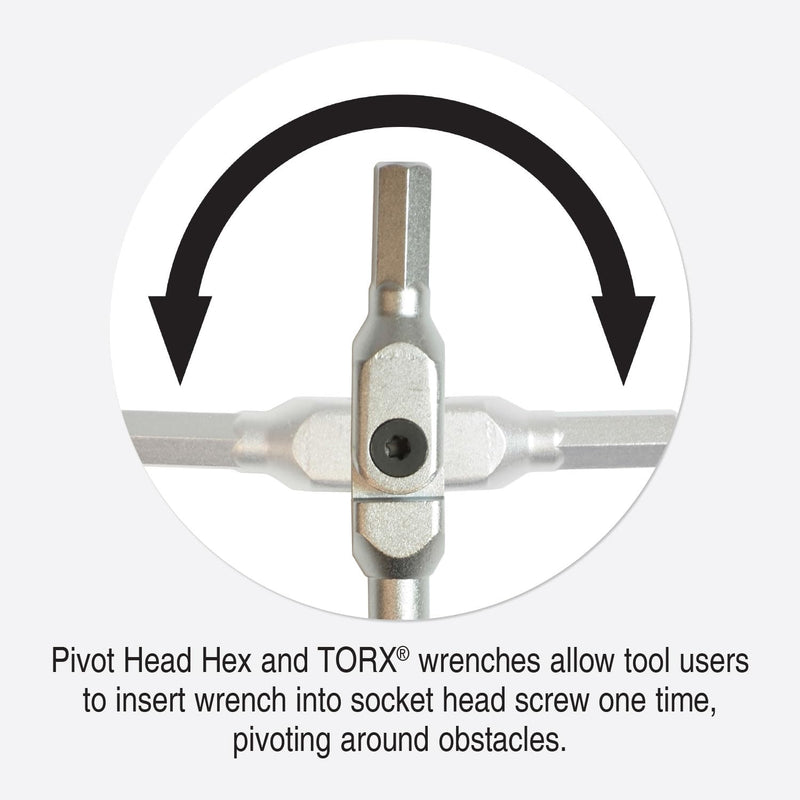 Bondhus K10 HEX-PRO Pivot Head Wrench Set,Incl Sizes: 3, 4, 5, 6, 8 & 10mm 6PC, One Size