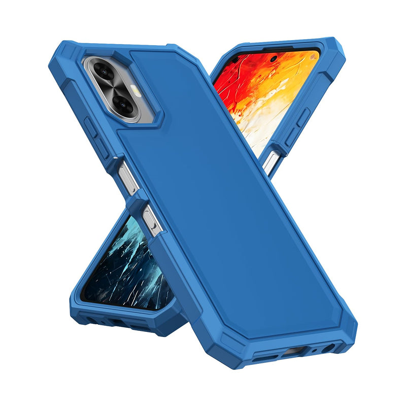 Case for TCL K70 5G/TCL K70 XE with Screen Protector Full Body Protection | TCL K70 Phone Case Front Silicone Bumper+Hard Plastic Back+Tempered Glass Screen+Military Grade Shockproof Corner Design Blue TCL K70/TCL K70 XE