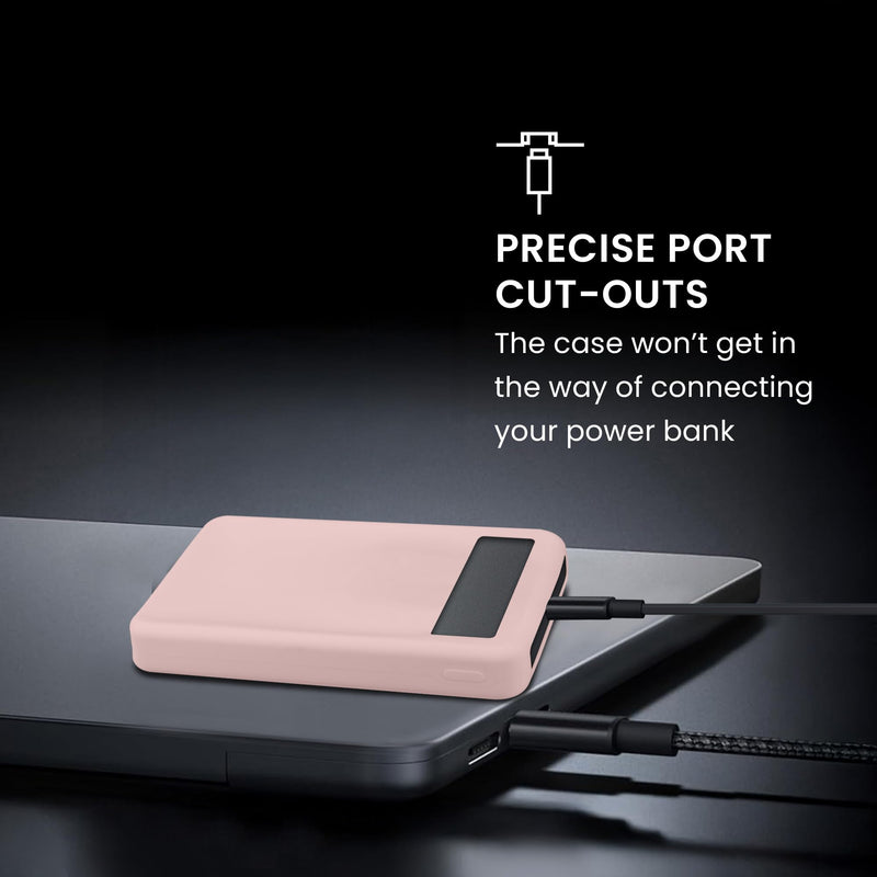 kwmobile Case Compatible with TORRAS MiniMag 10000mAh - Portable Powerbank Cover - External Battery Charger Bag, Shockproof - Dusty Pink