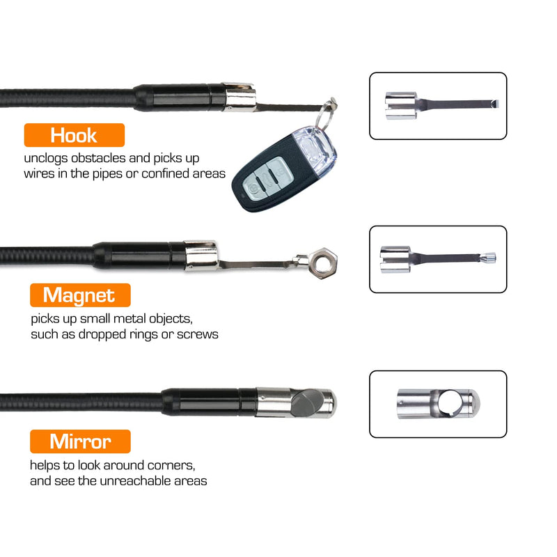 Autel MaxiVideo MV108S Digital Inspection Camera, 2026 8.5mm 1080P HD Semi-Rigid Snake Camera, IP67 Waterproof USB Borescope Industrial Endoscope w/LED Light, Upgrade of MV108 MV105S MV105