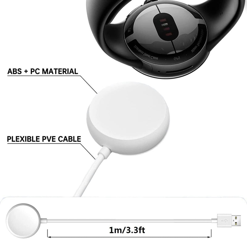 USB Watch Charger Cable for Google Pixel-Watch, Magnetic Replacement Charging Cable Cord Stand for Google Pixel Smartwatch, White, 3.3FT