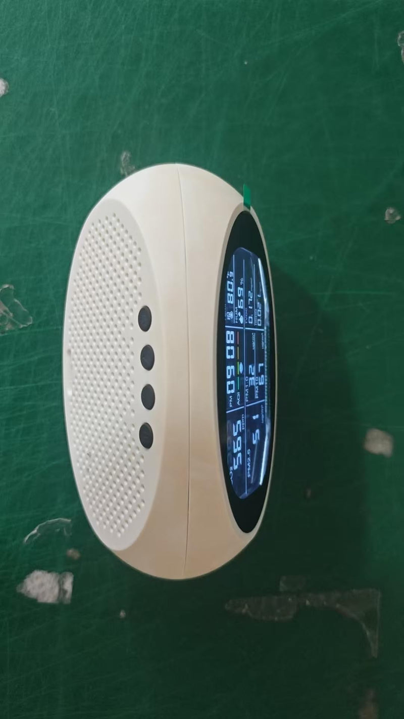 18-in-1 Indoor Air Quality Monitor, Meter with Temperature, Humidity, VOC, PM2.5, PM1.0, PM10 & Time Display, 【Dual Chip & High Accuracy】 Home Air Quality Tester White