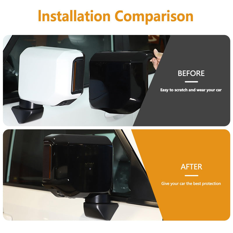 Car Rearview Mirror Cover Compatible with Lexus GX550 2024+/Toyota Land Cruiser Prado 2024+ Door Rear View Mirror Cover Side View Mirror Protective Trim Cover 2PCS/Set (Piano Black) Piano Black