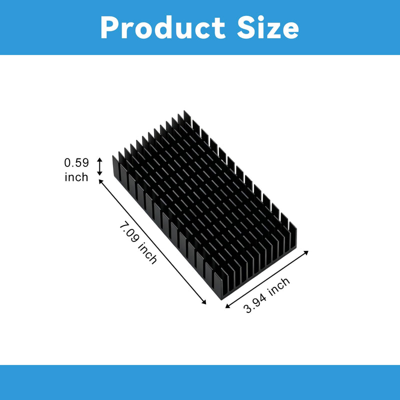 4 Pieces Heatsink Cooler 80 x 40 x 11mm Black Aluminum Heat Sink | Heatsink Kit with Thermal Conductive Adhesive Tape, Thermoelectric Cooler, Radiator Coolers, for 3D Printer Motor