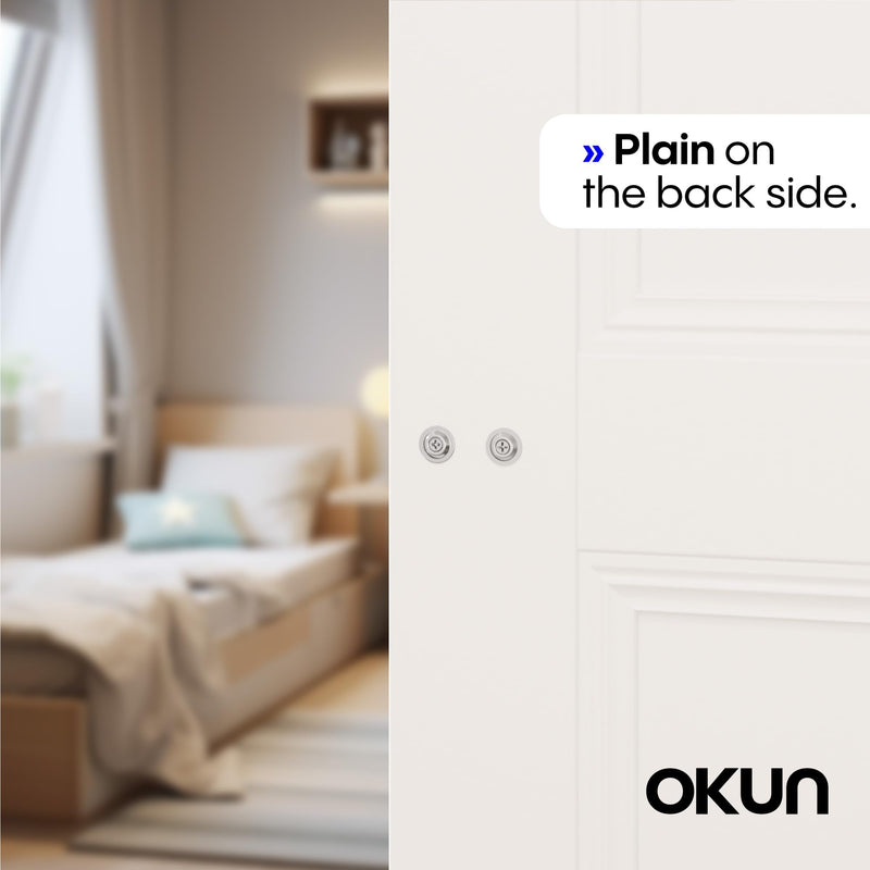 Okun Muse Dummy Door Handle, Chrome Non-Turning Door Lever 1-Pack – Decorative Reversible Interior Handle for Closet, Pantry, Hallway & French Doors, Sleek Modern Design
