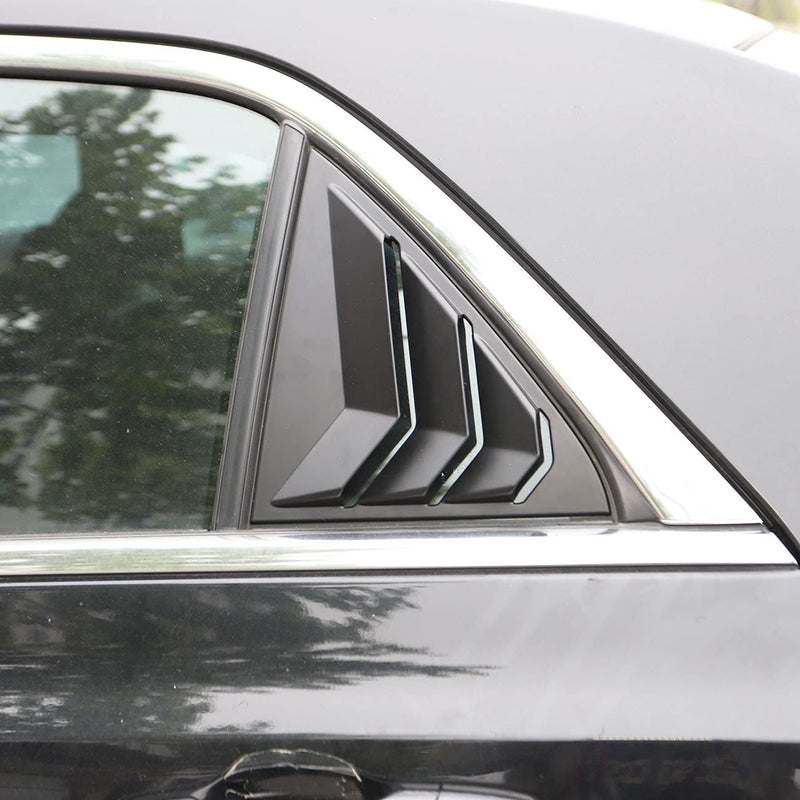 Crosselec Side Window Sunshade Louvers Scoop Shades Cover Blinds ABS for Chrysler 300 2015-2023（Matte Black）