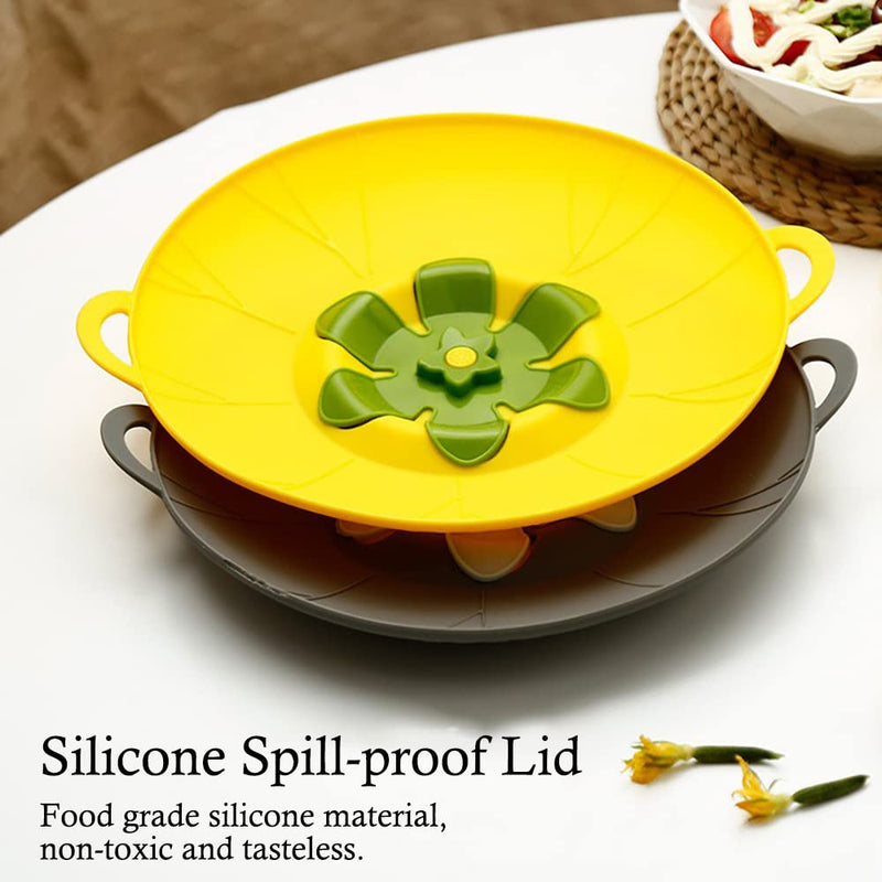 3pcs Silicone Lid Set, Microwave Splatter Cover, Reusable Heat Resistant Lids, Boil Safeguard, Spill Stopper, Multi-Function Kitchen Covers, Fridge Dishwasher Safe 3 PCS Grey