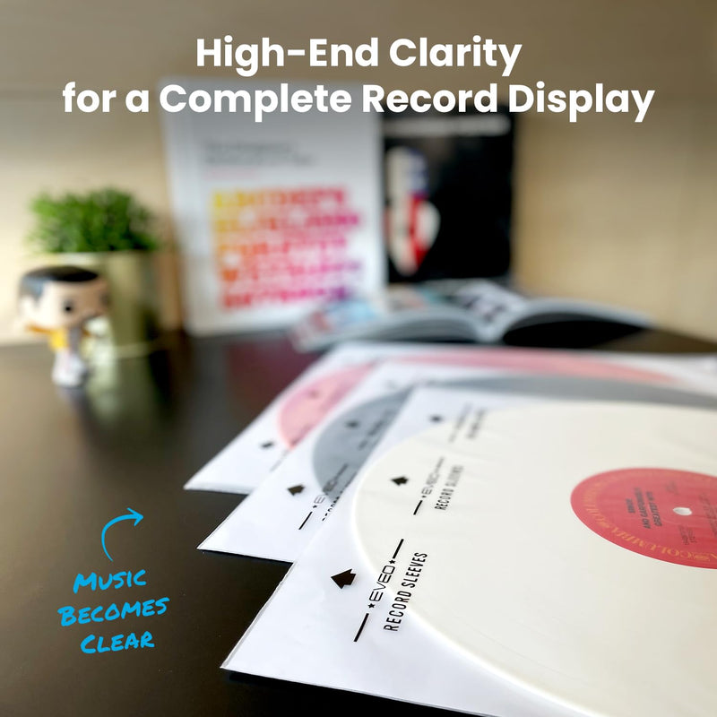 25 Vinyl Inner Sleeves with Rice Paper Anti-Static LP For 12" Records - Vinyl Inner Sleeves - Enjoy Crystal-clear, Protection, and Premium Quality | Record Inner Sleeves - 25 LP Inner Sleeves Inner Sleeves x25 Count