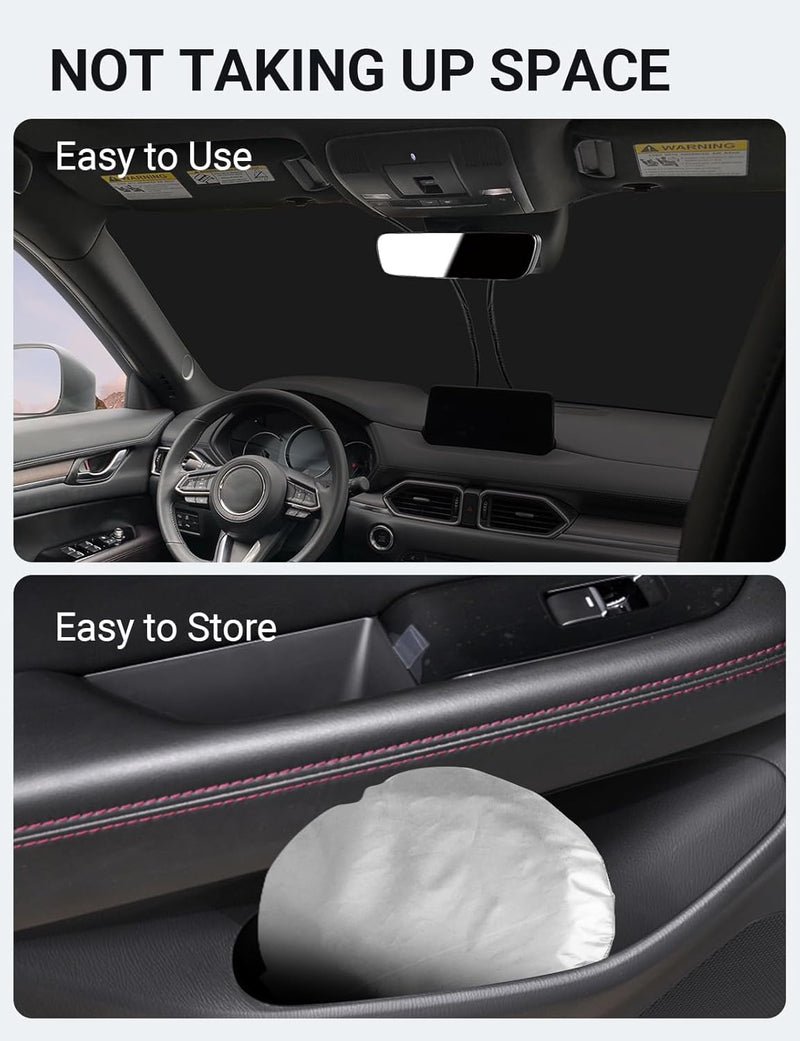 Proadsy 2025 Upgrade Windshield Sun Shade Custom Fit Mazda CX5 CX-5 2017-2024 2025 4-Layer Foldable Front Sunshade Protector Sun Visor Blocks UV Rays Keep Car Cooler Mazda CX-5 2017-2024 2025