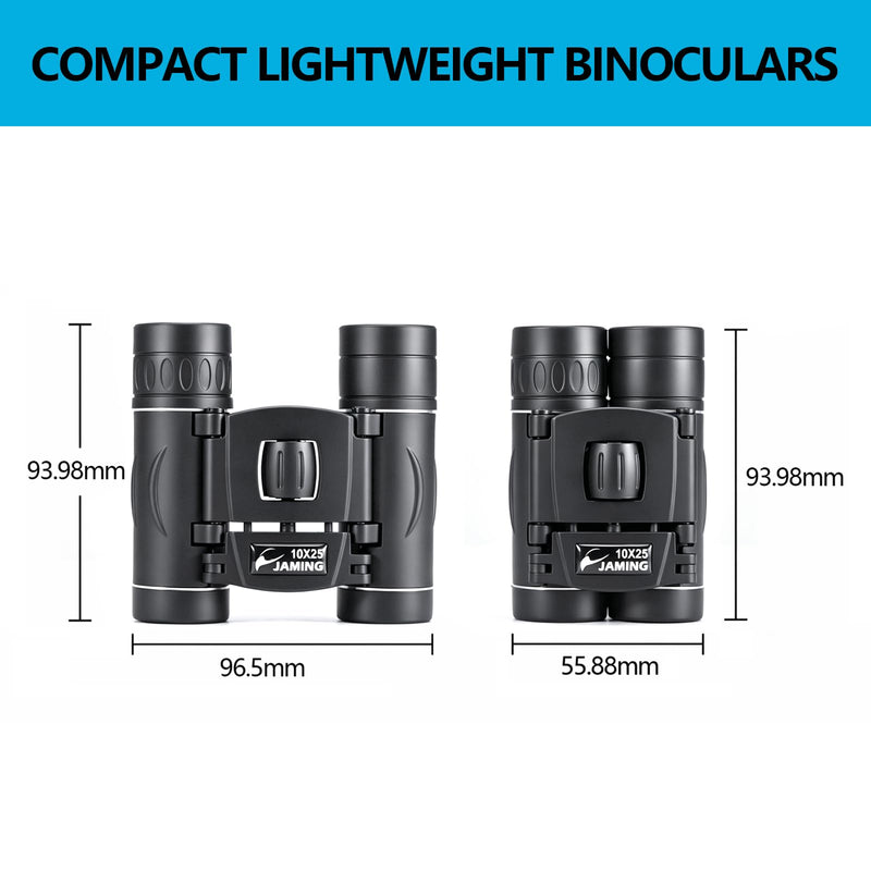 M.A.K 10x25 Compact Binoculars HD Lens Lightweight Mini Pocket Telescopes | FMC Fully Multi-Coated Lens for Bird Watching, Concerts, Travel, Hiking, Sports Games, Outdoor Adventures