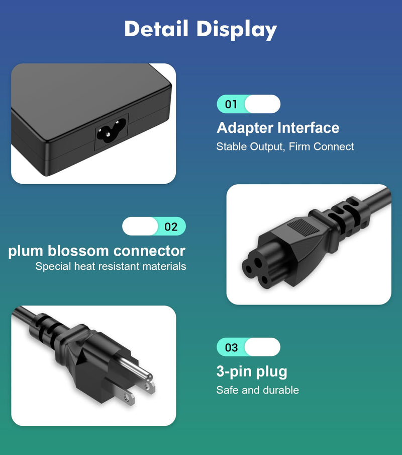 New 180W Power Adapter 7.4mm Replacement for Dell Precision, Alienware, G3 G5 G7, Docking Station WD22TB4 WD19S - Gaming Laptop Charger 19.5V 9.23A