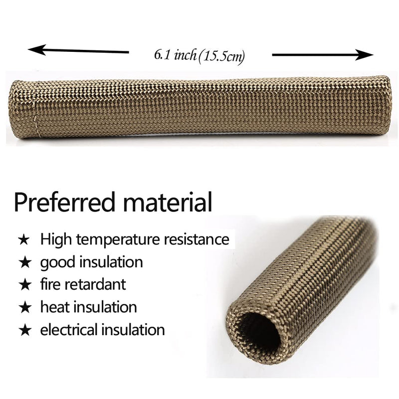 Titanium Spark Plug Wire Boots Thermal Protection Insulator Sleeve, 2500 Degree Heat shield Cover Wrap 6 inch for Car Truck 8PCS Titanium