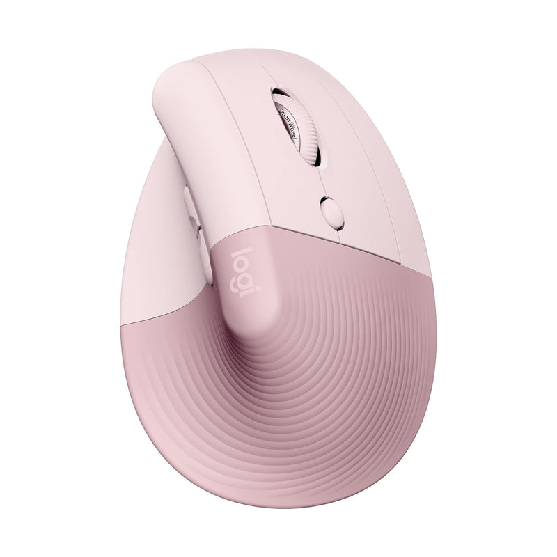 Logitech Lift Vertical Ergonomic Mouse, Wireless, Bluetooth or Logi Bolt USB receiver, Quiet clicks, 4 buttons, compatible with Windows/macOS/iPadOS, Laptop, PC - Rose Right-Handed