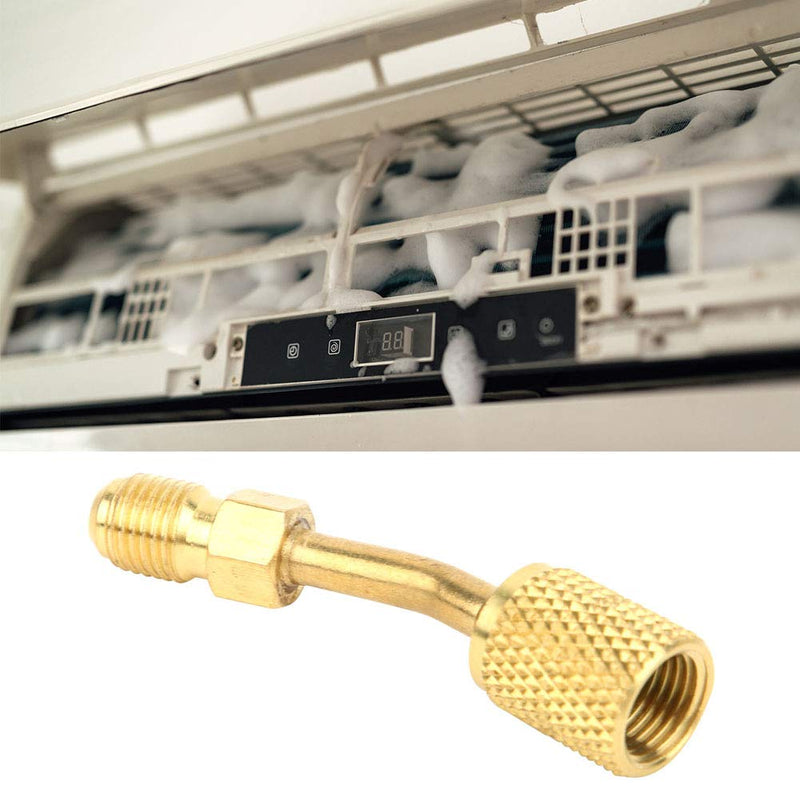 R410A Mini Split System Charging Vacuum Port Adapter, 5/16 Female, 1/4 Male SAE, Brass Converter, for Mini Split System Air Conditioner HVAC