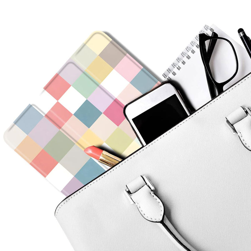 Rainbow Color Checkerboard Case for iPad mini 5/mini 4 7.9 Inch | Cute Design Slim Soft Cover for iPad Mini 5/4 with Pencil Holder | Pink Leather Tablet Shell Trifold Stand Auto Sleep/Wake Rainbow Color Checkerboard